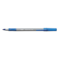 BIC® wholesale. BIC Round Stic Grip Xtra Comfort Stick Ballpoint Pen, 0.8mm, Blue Ink, Gray Barrel, Dozen. HSD Wholesale: Janitorial Supplies, Breakroom Supplies, Office Supplies.