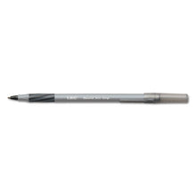 Load image into Gallery viewer, BIC® wholesale. BIC Round Stic Grip Xtra Comfort Stick Ballpoint Pen, 0.8mm, Black Ink, Gray Barrel, Dozen. HSD Wholesale: Janitorial Supplies, Breakroom Supplies, Office Supplies.