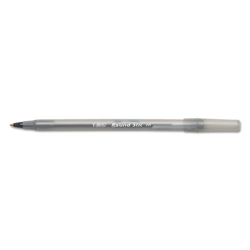 BIC® wholesale. BIC Round Stic Xtra Life Stick Ballpoint Pen, 1 Mm, Black Ink, Smoke Barrel, Dozen. HSD Wholesale: Janitorial Supplies, Breakroom Supplies, Office Supplies.