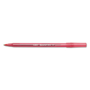 BIC® wholesale. BIC Round Stic Xtra Life Stick Ballpoint Pen, 1 Mm, Red Ink, Translucent Red Barrel, Dozen. HSD Wholesale: Janitorial Supplies, Breakroom Supplies, Office Supplies.