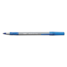 Load image into Gallery viewer, BIC® wholesale. BIC Round Stic Grip Xtra Comfort Stick Ballpoint Pen, 1.2mm, Blue Ink, Gray Barrel, Dozen. HSD Wholesale: Janitorial Supplies, Breakroom Supplies, Office Supplies.