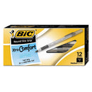 BIC® wholesale. BIC Round Stic Grip Xtra Comfort Stick Ballpoint Pen, 1.2mm, Black Ink, Gray Barrel, Dozen. HSD Wholesale: Janitorial Supplies, Breakroom Supplies, Office Supplies.