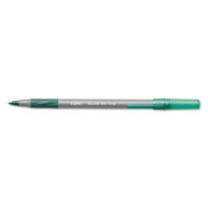 BIC® wholesale. BIC Round Stic Grip Xtra Comfort Stick Ballpoint Pen, 1.2mm, Green Ink, Gray Barrel, Dozen. HSD Wholesale: Janitorial Supplies, Breakroom Supplies, Office Supplies.