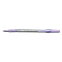 Load image into Gallery viewer, BIC® wholesale. BIC Round Stic Grip Xtra Comfort Stick Ballpoint Pen, 1.2mm, Purple Ink, Gray Barrel, Dozen. HSD Wholesale: Janitorial Supplies, Breakroom Supplies, Office Supplies.