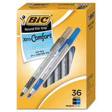 Load image into Gallery viewer, BIC® wholesale. BIC Round Stic Grip Xtra Comfort Stick Ballpoint Pen Value Pack, 1.2mm, Assorted Ink-barrel, 36-pack. HSD Wholesale: Janitorial Supplies, Breakroom Supplies, Office Supplies.