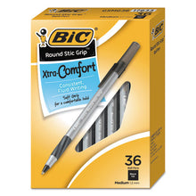 Load image into Gallery viewer, BIC® wholesale. BIC Round Stic Grip Xtra Comfort Stick Ballpoint Pen Value Pack, 1.2mm, Black Ink, Gray Barrel, 36-pack. HSD Wholesale: Janitorial Supplies, Breakroom Supplies, Office Supplies.