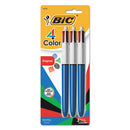 BIC® wholesale. BIC 4-color Retractable Ballpoint Pen, 1 Mm, Black-blue-green-red Ink, Blue Barrel, 3-pack. HSD Wholesale: Janitorial Supplies, Breakroom Supplies, Office Supplies.
