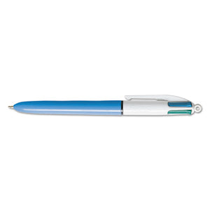 BIC® wholesale. BIC 4-color Retractable Ballpoint Pen, 1 Mm, Black-blue-green-red Ink, Blue Barrel, 3-pack. HSD Wholesale: Janitorial Supplies, Breakroom Supplies, Office Supplies.