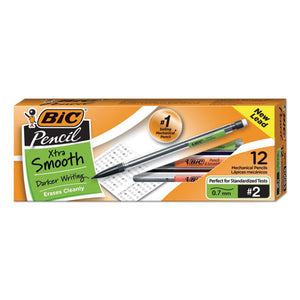 BIC® wholesale. BIC Xtra Smooth Mechanical Pencil, 0.7 Mm, Hb (#2.5), Black Lead, Clear Barrel, Dozen. HSD Wholesale: Janitorial Supplies, Breakroom Supplies, Office Supplies.