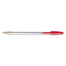 BIC® wholesale. BIC Cristal Xtra Smooth Stick Ballpoint Pen, 1mm, Red Ink, Clear Barrel, Dozen. HSD Wholesale: Janitorial Supplies, Breakroom Supplies, Office Supplies.