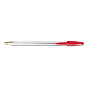 BIC® wholesale. BIC Cristal Xtra Smooth Stick Ballpoint Pen, 1mm, Red Ink, Clear Barrel, Dozen. HSD Wholesale: Janitorial Supplies, Breakroom Supplies, Office Supplies.