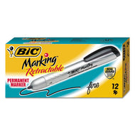 BIC® wholesale. BIC Intensity Retractable Permanent Marker, Fine Bullet Tip, Black, Dozen. HSD Wholesale: Janitorial Supplies, Breakroom Supplies, Office Supplies.