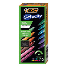 Load image into Gallery viewer, BIC® wholesale. BIC Gel-Ocity Quick Dry Retractable Gel Pen, 0.7mm, Assorted Ink-barrel, Dozen. HSD Wholesale: Janitorial Supplies, Breakroom Supplies, Office Supplies.