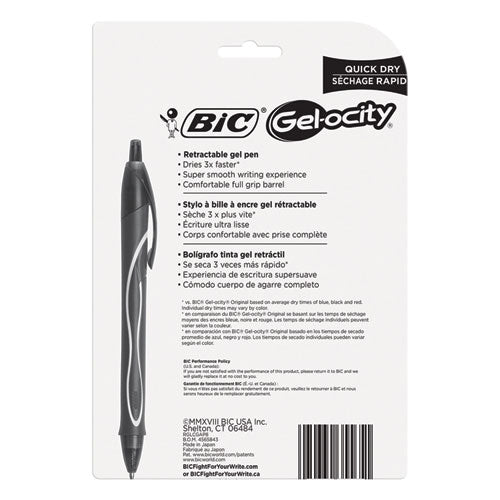 BIC® wholesale. BIC Gel-Ocity Quick Dry Retractable Gel Pen, 0.7mm, Assorted Ink-barrel, 8-pack. HSD Wholesale: Janitorial Supplies, Breakroom Supplies, Office Supplies.