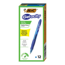 Load image into Gallery viewer, BIC® wholesale. BIC Gel-Ocity Retractable Gel Pen, 0.7 Mm, Blue Ink, Translucent Blue Barrel, Dozen. HSD Wholesale: Janitorial Supplies, Breakroom Supplies, Office Supplies.