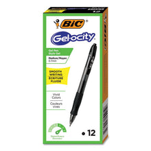 Load image into Gallery viewer, BIC® wholesale. BIC Gel-Ocity Retractable Gel Pen, 0.7 Mm, Black Ink, Translucent Black Barrel, Dozen. HSD Wholesale: Janitorial Supplies, Breakroom Supplies, Office Supplies.