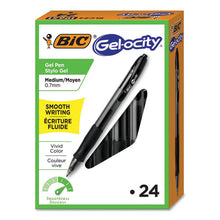 Load image into Gallery viewer, BIC® wholesale. BIC Gel-Ocity Retractable Gel Pen Value Pack, Medium 0.7 Mm, Black Ink-barrel, 24-pack. HSD Wholesale: Janitorial Supplies, Breakroom Supplies, Office Supplies.