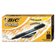 BIC® wholesale. BIC Soft Feel Retractable Ballpoint Pen, Medium 1mm, Black Ink-barrel, Dozen. HSD Wholesale: Janitorial Supplies, Breakroom Supplies, Office Supplies.