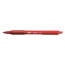 BIC® wholesale. BIC Soft Feel Retractable Ballpoint Pen, Medium 1mm, Red Ink-barrel, Dozen. HSD Wholesale: Janitorial Supplies, Breakroom Supplies, Office Supplies.