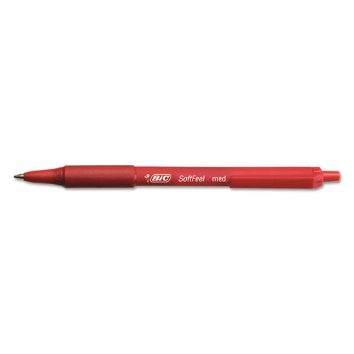 BIC® wholesale. BIC Soft Feel Retractable Ballpoint Pen, Medium 1mm, Red Ink-barrel, Dozen. HSD Wholesale: Janitorial Supplies, Breakroom Supplies, Office Supplies.