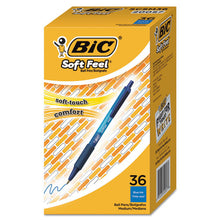 Load image into Gallery viewer, BIC® wholesale. BIC Soft Feel Retractable Ballpoint Pen Value Pack, Medium 1mm, Blue Ink-barrel, 36-pack. HSD Wholesale: Janitorial Supplies, Breakroom Supplies, Office Supplies.