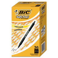 BIC® wholesale. BIC Soft Feel Retractable Ballpoint Pen Value Pack, Medium 1mm, Black Ink-barrel, 36-pack. HSD Wholesale: Janitorial Supplies, Breakroom Supplies, Office Supplies.
