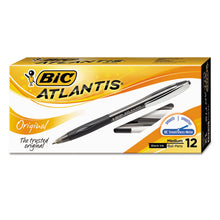 Load image into Gallery viewer, BIC® wholesale. BIC Atlantis Retractable Ballpoint Pen, Medium 1mm, Black Ink-barrel, Dozen. HSD Wholesale: Janitorial Supplies, Breakroom Supplies, Office Supplies.