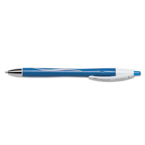BIC® wholesale. BIC Atlantis Exact Retractable Ballpoint Pen, Fine 0.7 Mm, Blue Ink-barrel, Dozen. HSD Wholesale: Janitorial Supplies, Breakroom Supplies, Office Supplies.