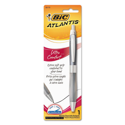 BIC® wholesale. BIC Atlantis Ultra Comfort Retractable Ballpoint Pen, 1mm, Black Ink, Assorted Barrel Colors. HSD Wholesale: Janitorial Supplies, Breakroom Supplies, Office Supplies.