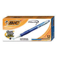 Load image into Gallery viewer, BIC® wholesale. BIC Velocity Retractable Ballpoint Pen, 1mm, Blue Ink, Trans Blue Barrel, Dozen. HSD Wholesale: Janitorial Supplies, Breakroom Supplies, Office Supplies.