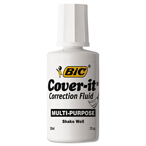 BIC® wholesale. BIC Cover-it Correction Fluid, 20 Ml Bottle, White, Dozen. HSD Wholesale: Janitorial Supplies, Breakroom Supplies, Office Supplies.
