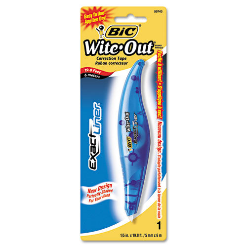 BIC® wholesale. BIC Wite-out Brand Exact Liner Correction Tape, Non-refillable, Blue, 1-5" X 236". HSD Wholesale: Janitorial Supplies, Breakroom Supplies, Office Supplies.