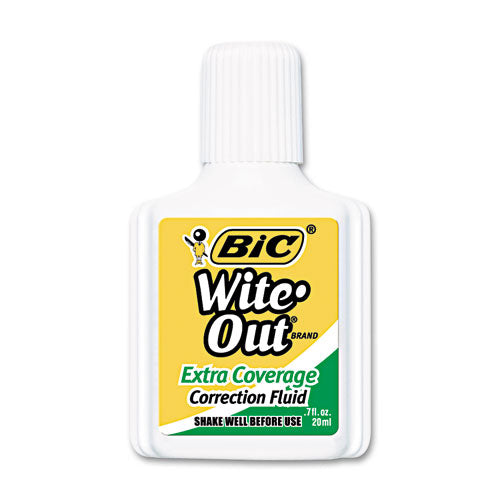 BIC® wholesale. BIC Wite-out Extra Coverage Correction Fluid, 20 Ml Bottle, White, 1-dozen. HSD Wholesale: Janitorial Supplies, Breakroom Supplies, Office Supplies.