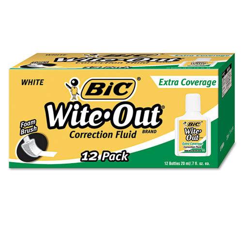 BIC® wholesale. BIC Wite-out Extra Coverage Correction Fluid, 20 Ml Bottle, White, 1-dozen. HSD Wholesale: Janitorial Supplies, Breakroom Supplies, Office Supplies.