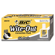 BIC® wholesale. BIC Wite-out Quick Dry Correction Fluid, 20 Ml Bottle, White, 1-dozen. HSD Wholesale: Janitorial Supplies, Breakroom Supplies, Office Supplies.