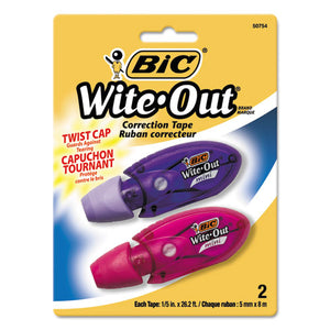 BIC® wholesale. BIC Wite-out Mini Twist Correction Tape, Non-refillable, 1-5" X 314", 2-pack. HSD Wholesale: Janitorial Supplies, Breakroom Supplies, Office Supplies.