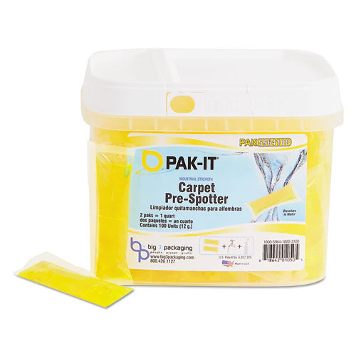 PAK-IT® wholesale. Carpet Pre-spotter, Citrus Scent, 100 Pak-its-tub, 4 Tubs-carton. HSD Wholesale: Janitorial Supplies, Breakroom Supplies, Office Supplies.