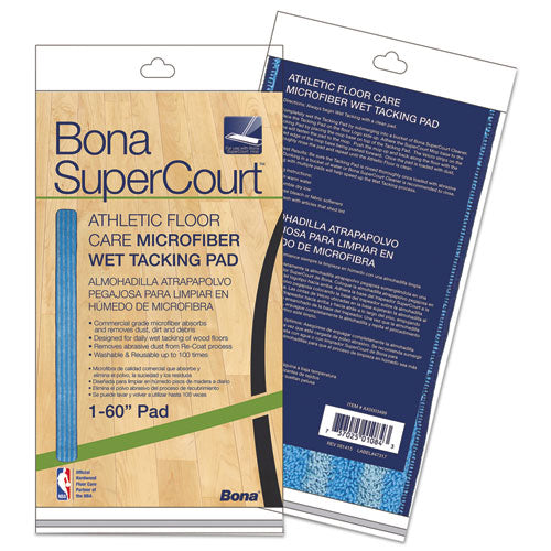 Bona® wholesale. Supercourt Athletic Floor Care Microfiber Wet Tacking Pad, 60", Light-dark Blue. HSD Wholesale: Janitorial Supplies, Breakroom Supplies, Office Supplies.