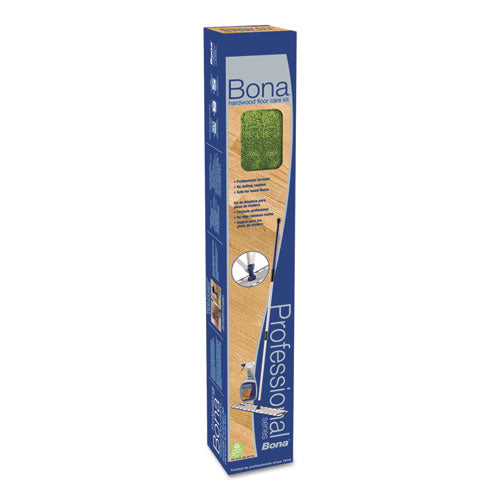 Bona® wholesale. Hardwood Floor Care Kit, 18" Head, 72" Handle, Blue. HSD Wholesale: Janitorial Supplies, Breakroom Supplies, Office Supplies.