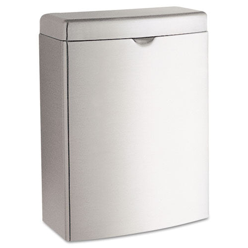 Bobrick wholesale. Contura Sanitary Napkin Receptacle, Rectangular, 1 Gal, Stainless Steel. HSD Wholesale: Janitorial Supplies, Breakroom Supplies, Office Supplies.