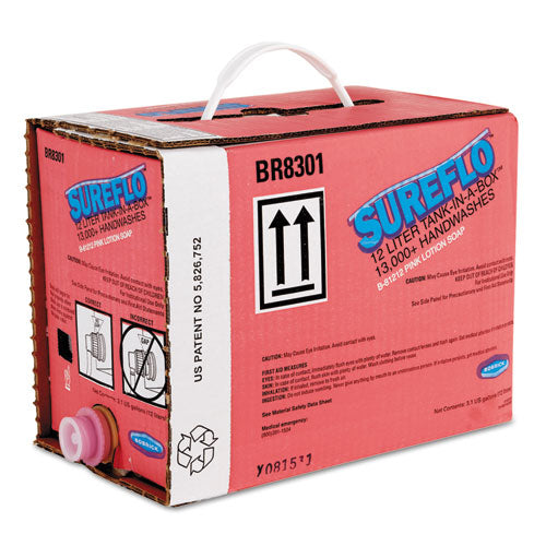 Bobrick wholesale. Sureflo Pink Lotion Soap Cartridge, Unscented, 12 L Tank Cartridge. HSD Wholesale: Janitorial Supplies, Breakroom Supplies, Office Supplies.