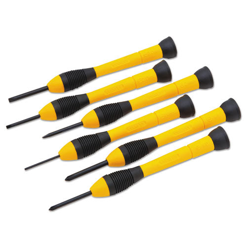 Stanley Tools® wholesale. Stanley 6-piece Precision Screwdriver Set, Black-yellow. HSD Wholesale: Janitorial Supplies, Breakroom Supplies, Office Supplies.