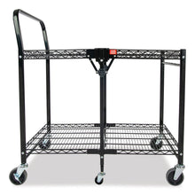 Load image into Gallery viewer, Bostitch® wholesale. Stowaway Folding Carts, 2 Shelves, 35w X 37.25d X 22h, Black, 250 Lb Capacity. HSD Wholesale: Janitorial Supplies, Breakroom Supplies, Office Supplies.