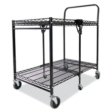 Load image into Gallery viewer, Bostitch® wholesale. Stowaway Folding Carts, 2 Shelves, 35w X 37.25d X 22h, Black, 250 Lb Capacity. HSD Wholesale: Janitorial Supplies, Breakroom Supplies, Office Supplies.