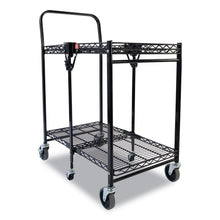 Load image into Gallery viewer, Bostitch® wholesale. Stowaway Folding Carts, 2 Shelves, 29.63w X 37.25d X 18h, Black, 250 Lb Capacity. HSD Wholesale: Janitorial Supplies, Breakroom Supplies, Office Supplies.