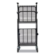 Load image into Gallery viewer, Bostitch® wholesale. Stowaway Folding Carts, 2 Shelves, 29.63w X 37.25d X 18h, Black, 250 Lb Capacity. HSD Wholesale: Janitorial Supplies, Breakroom Supplies, Office Supplies.