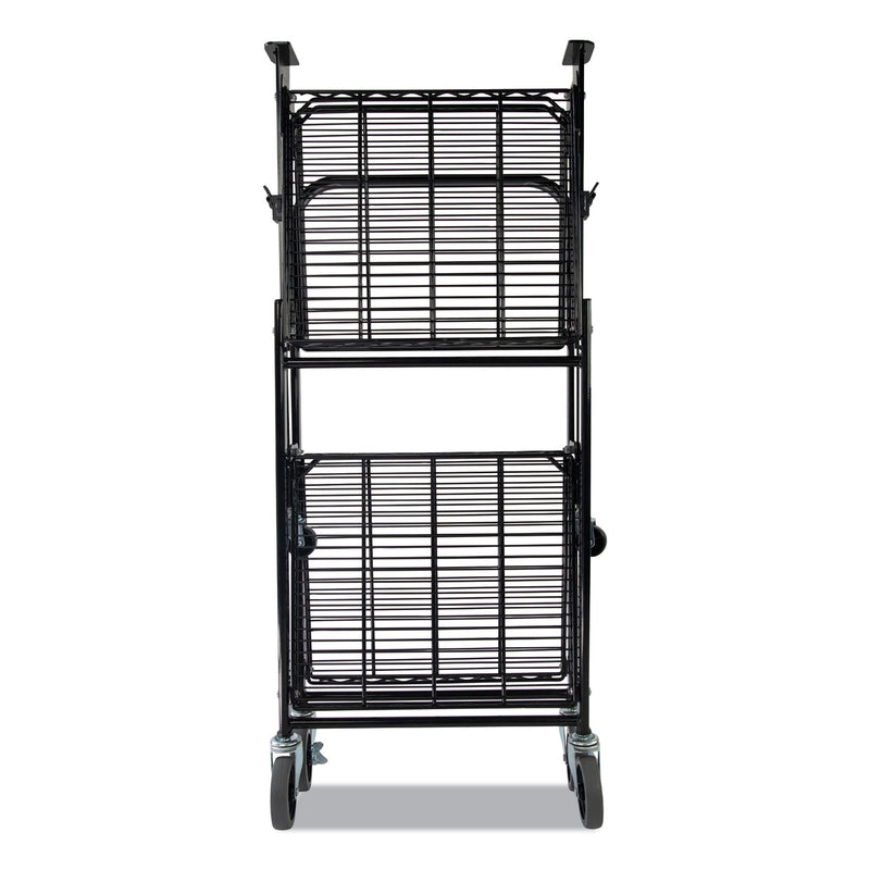 Bostitch® wholesale. Stowaway Folding Carts, 2 Shelves, 29.63w X 37.25d X 18h, Black, 250 Lb Capacity. HSD Wholesale: Janitorial Supplies, Breakroom Supplies, Office Supplies.