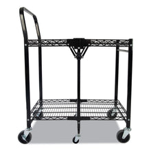 Load image into Gallery viewer, Bostitch® wholesale. Stowaway Folding Carts, 2 Shelves, 29.63w X 37.25d X 18h, Black, 250 Lb Capacity. HSD Wholesale: Janitorial Supplies, Breakroom Supplies, Office Supplies.