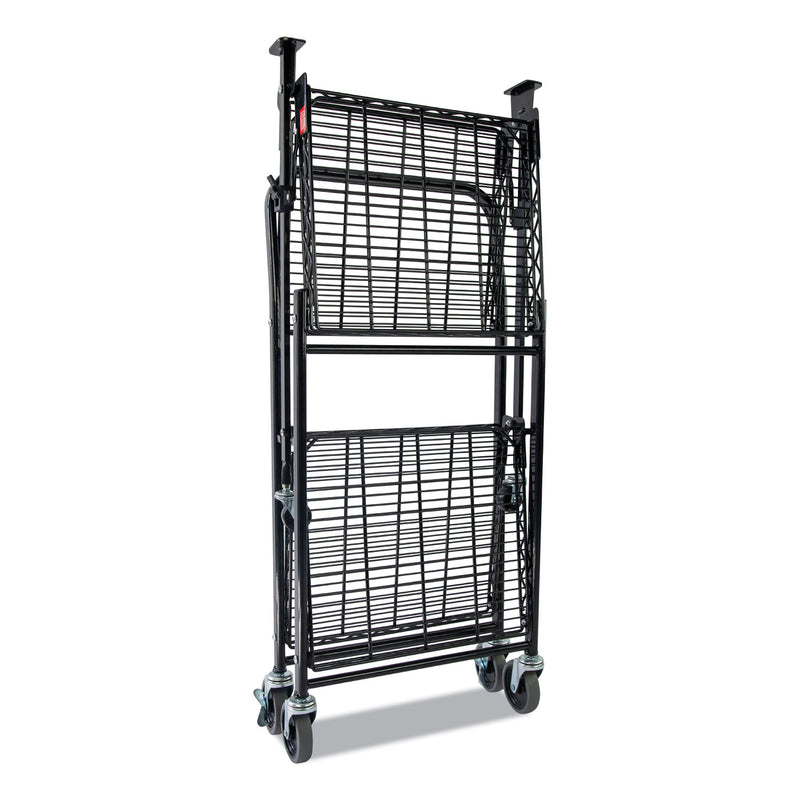 Bostitch® wholesale. Stowaway Folding Carts, 2 Shelves, 29.63w X 37.25d X 18h, Black, 250 Lb Capacity. HSD Wholesale: Janitorial Supplies, Breakroom Supplies, Office Supplies.