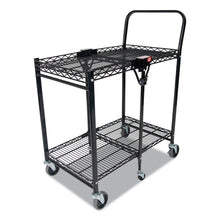 Load image into Gallery viewer, Bostitch® wholesale. Stowaway Folding Carts, 2 Shelves, 29.63w X 37.25d X 18h, Black, 250 Lb Capacity. HSD Wholesale: Janitorial Supplies, Breakroom Supplies, Office Supplies.